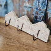 Indian Handmade Carved Solid Wood Wall Hanger 157